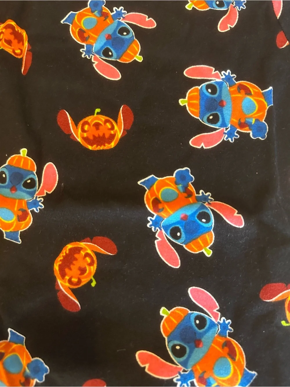 Kids Black Character-Print Pajama Set with Blue & Orange Motif